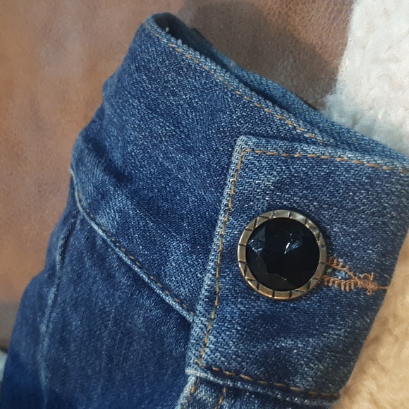 Desigual Blue and Brown Denim Jacket with Shearling - Picture 7 of 11